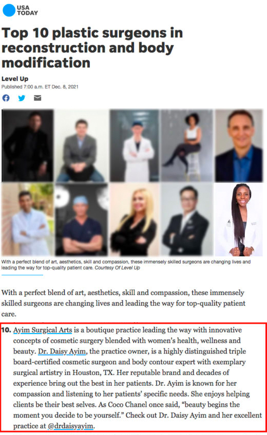 Top 10 Surgeons in Reconstruction Ayim Aesthetic