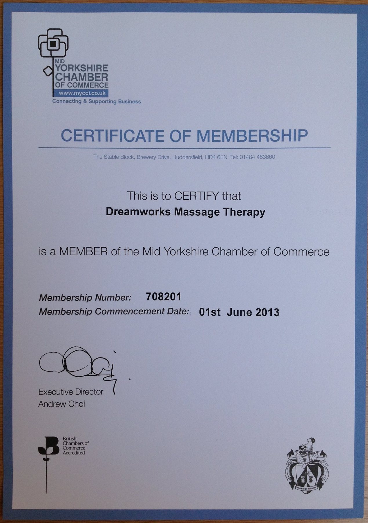Mid Yorkshire Chamber Of Commerce Holistic Massage