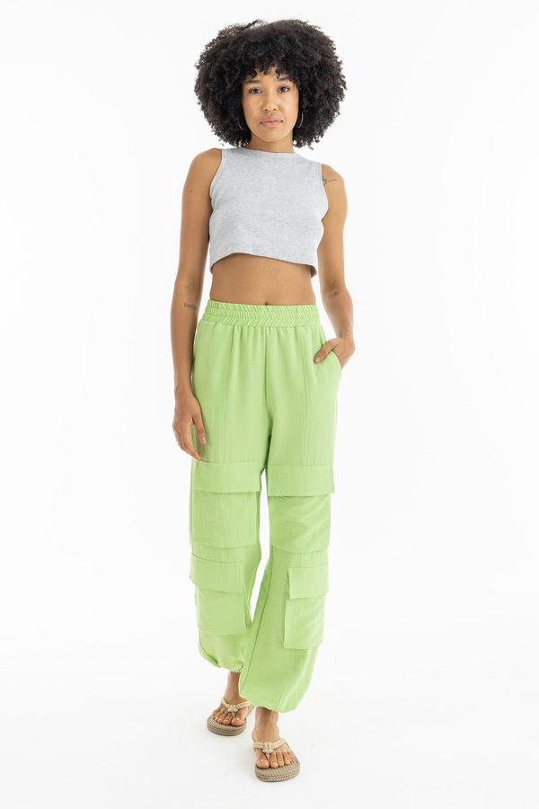 Cargo Pocket Pants In Lime Green Dress Code