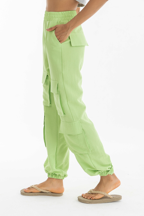 Cargo Pocket Pants In Lime Green Dress Code