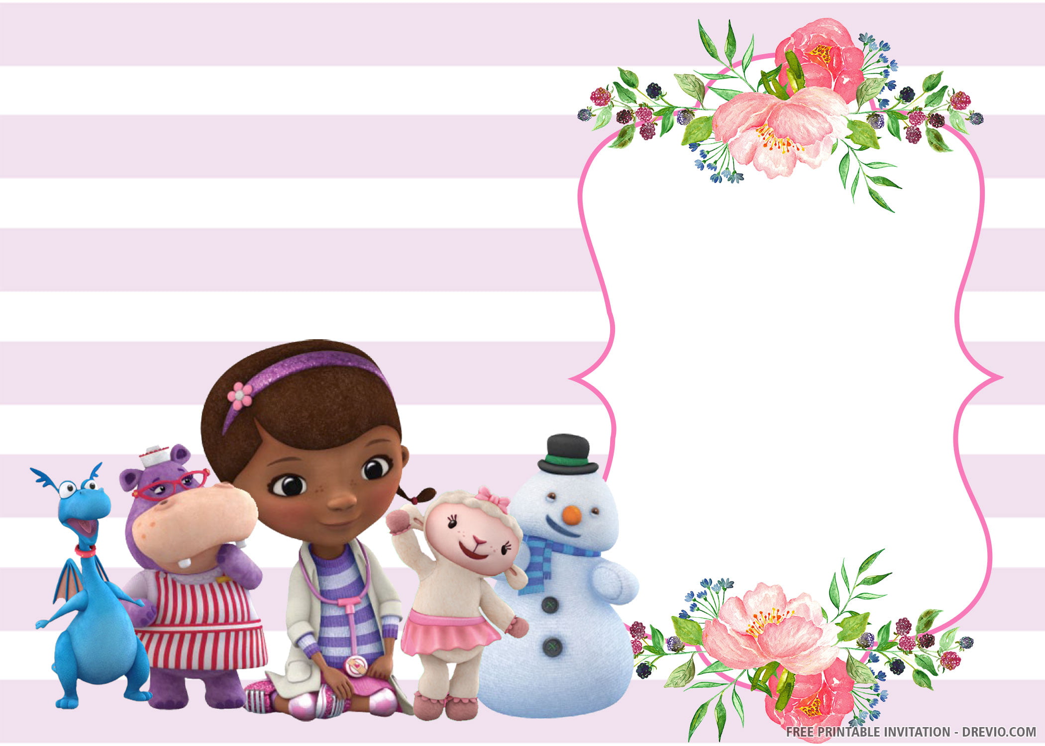 Free Doc Mcstuffins Birthday Invitations Templates PRINTABLE TEMPLATES