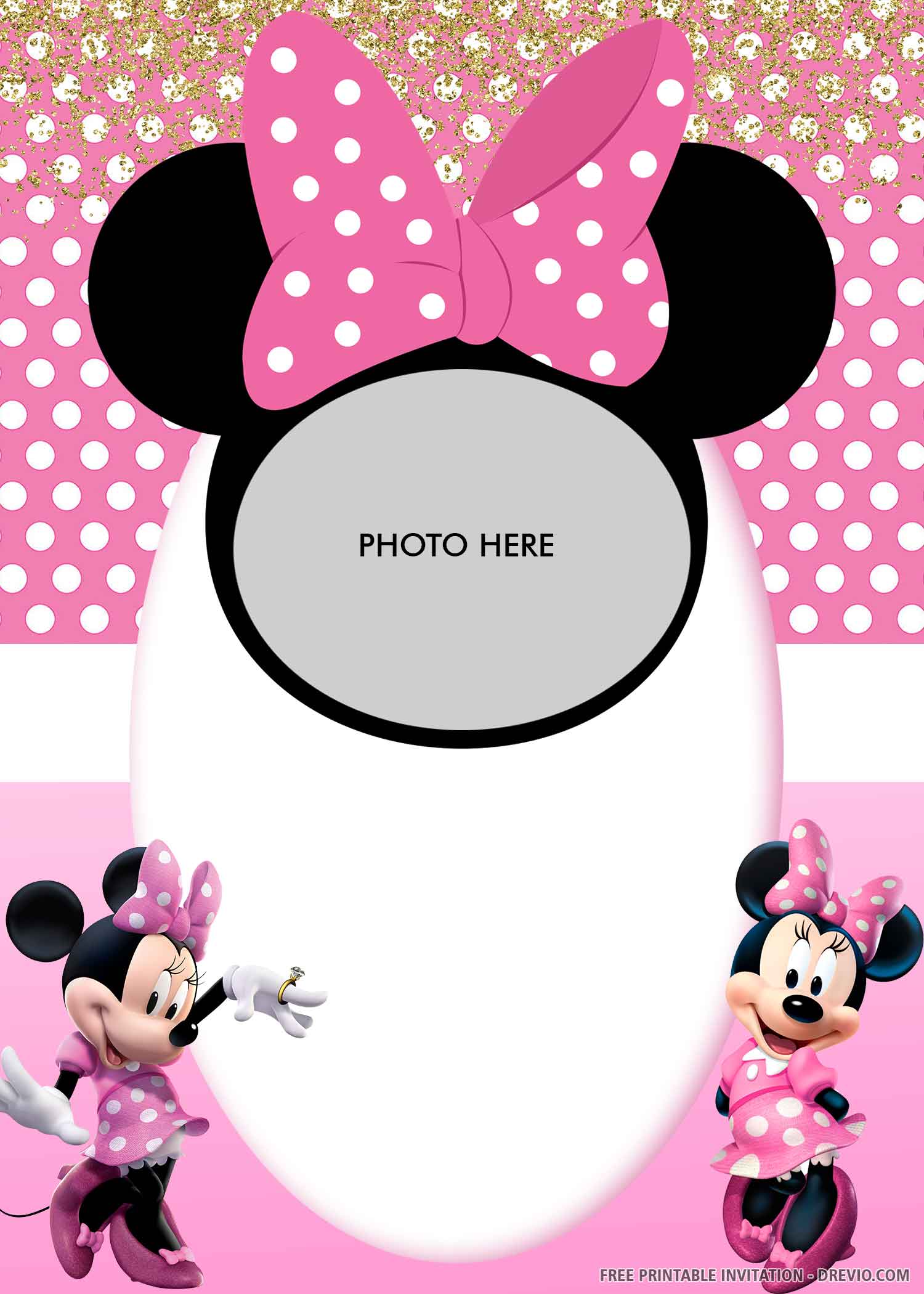 Minnie Mouse Face Cake Template