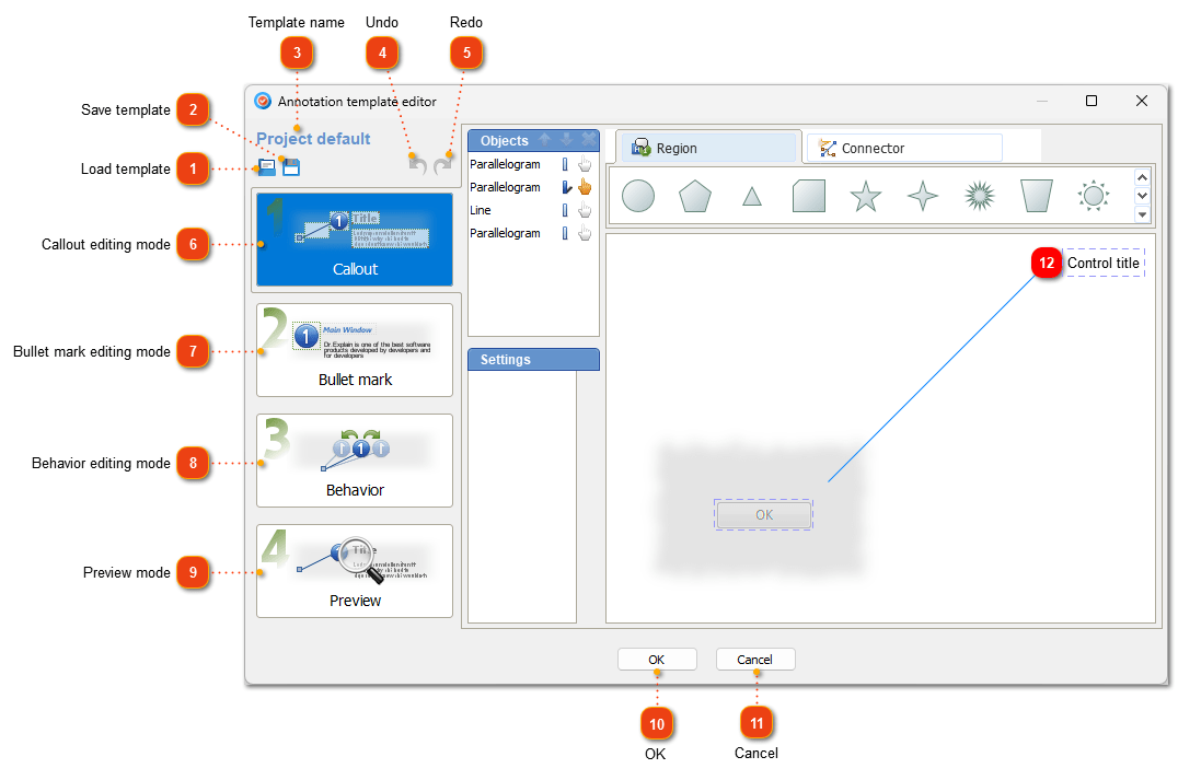 Annotation template editor