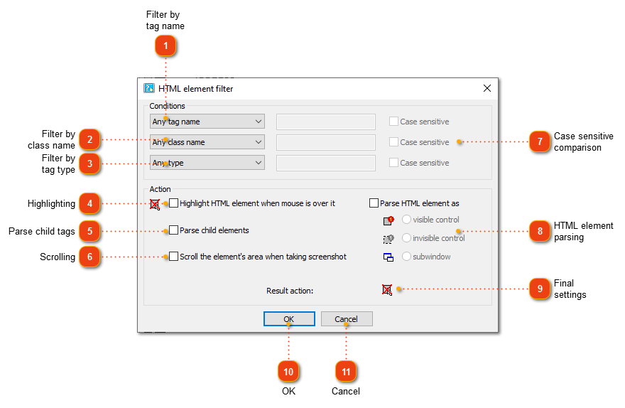 Editing HTML elements filters
