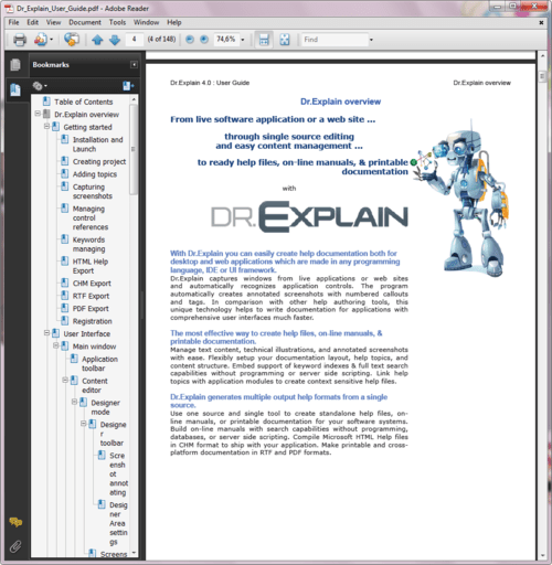 Creating printable manuals in PDF