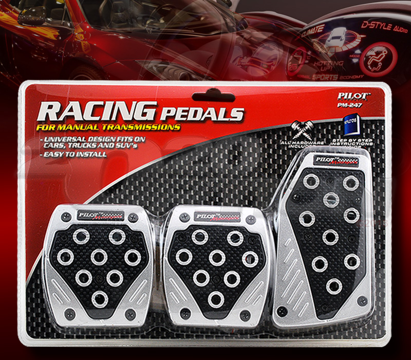 GRY BLACK M/T CLUTCH BRAKE GAS PEDAL PAD FOR RODEO MIATA MX5 RX7 RX8