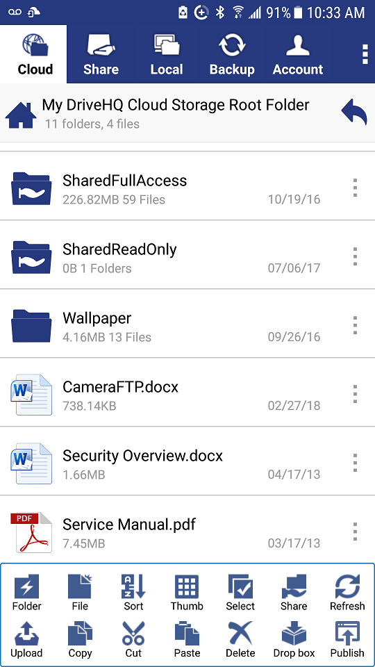 DriveHQ FileManager App for Android Cloud Storage, Folder Sync, Data Backup & More
