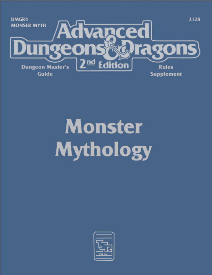 DMGR4 Monster Mythology (2e) Wizards of the Coast AD&D 2nd Ed. Rules AD&D 2nd Ed