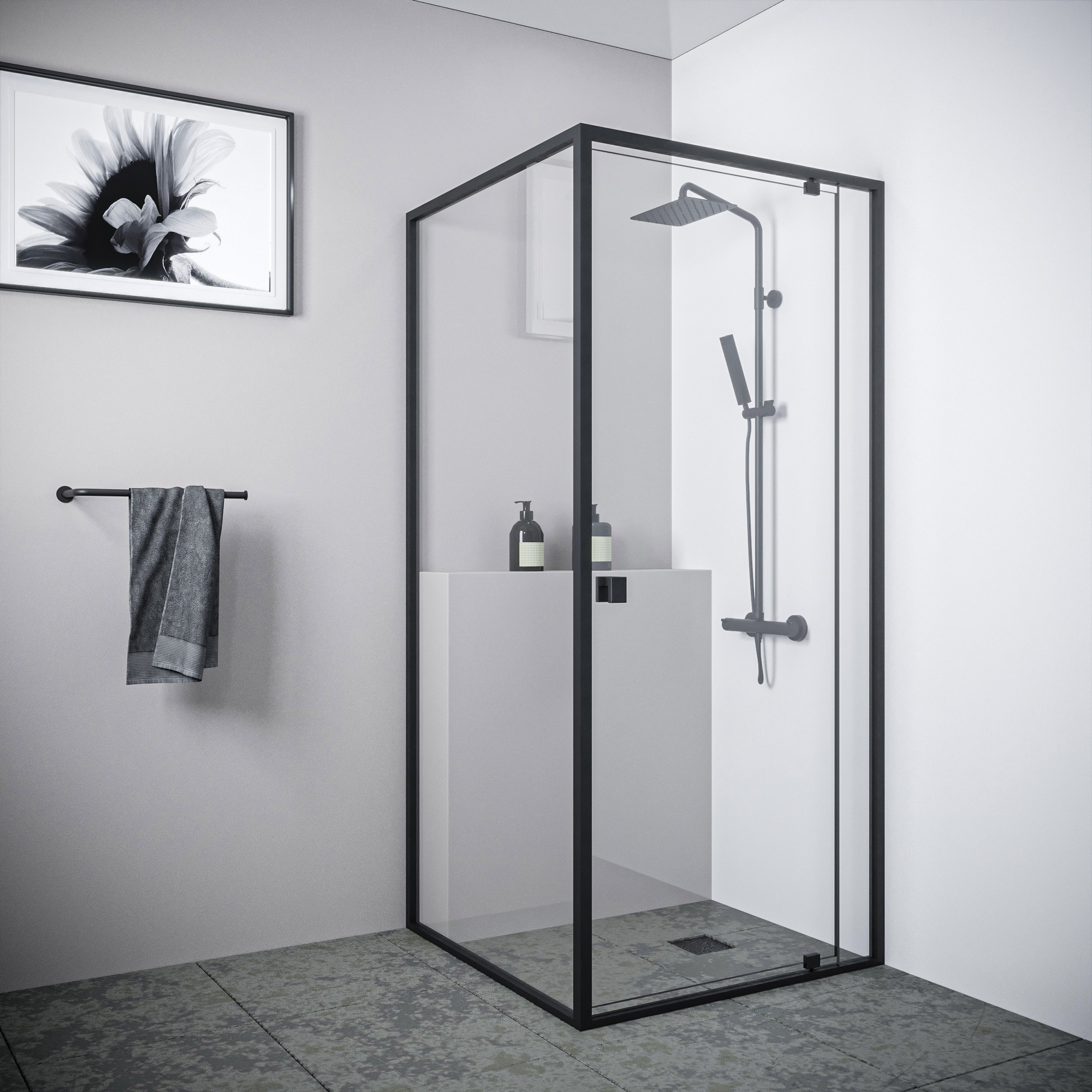 Multi Size FRONT AND RETURN SemiFrameless Shower Screen 6mm Toughened