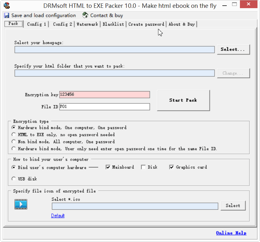 Html to EXE Packer, Pack html, images, swf, video to exe, make html