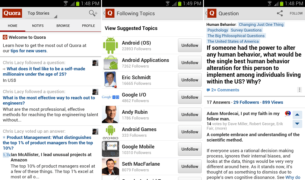 Official Quora App Hits Google Play, It's Twitter Meets Yahoo Answers?