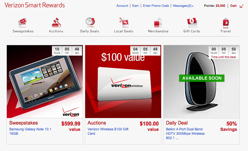 Verizon Introduces "Smart Rewards" Program, Like a Credit Card Point System