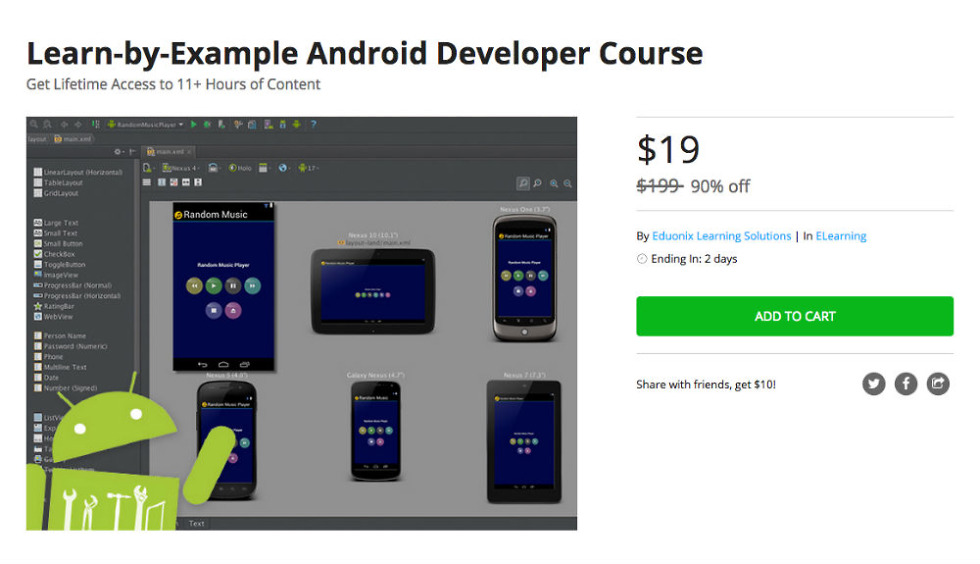 Deal Purchase the "LearnbyExample" Android Developer Course for 19