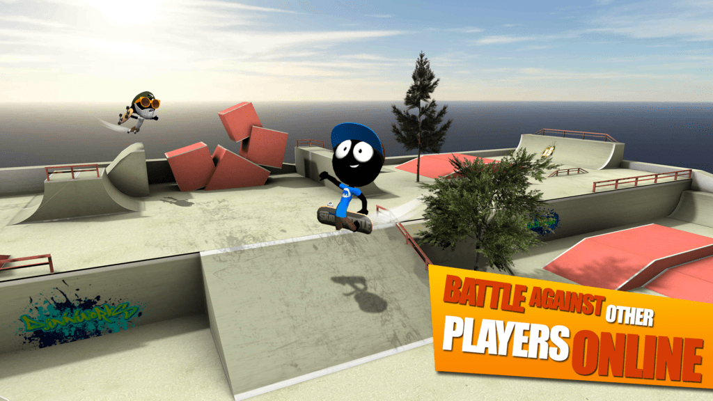 You'll never get board of Stickman Skate Battle on iOS and Android