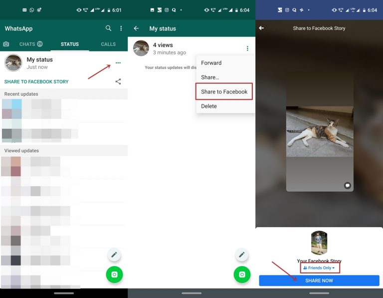 So teilen Sie den WhatsAppStatus direkt mit Facebook