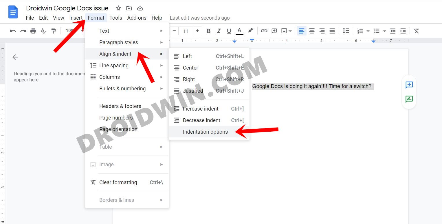 How to Fix Text Wrapping or Indentation Error in Google Docs DroidWin