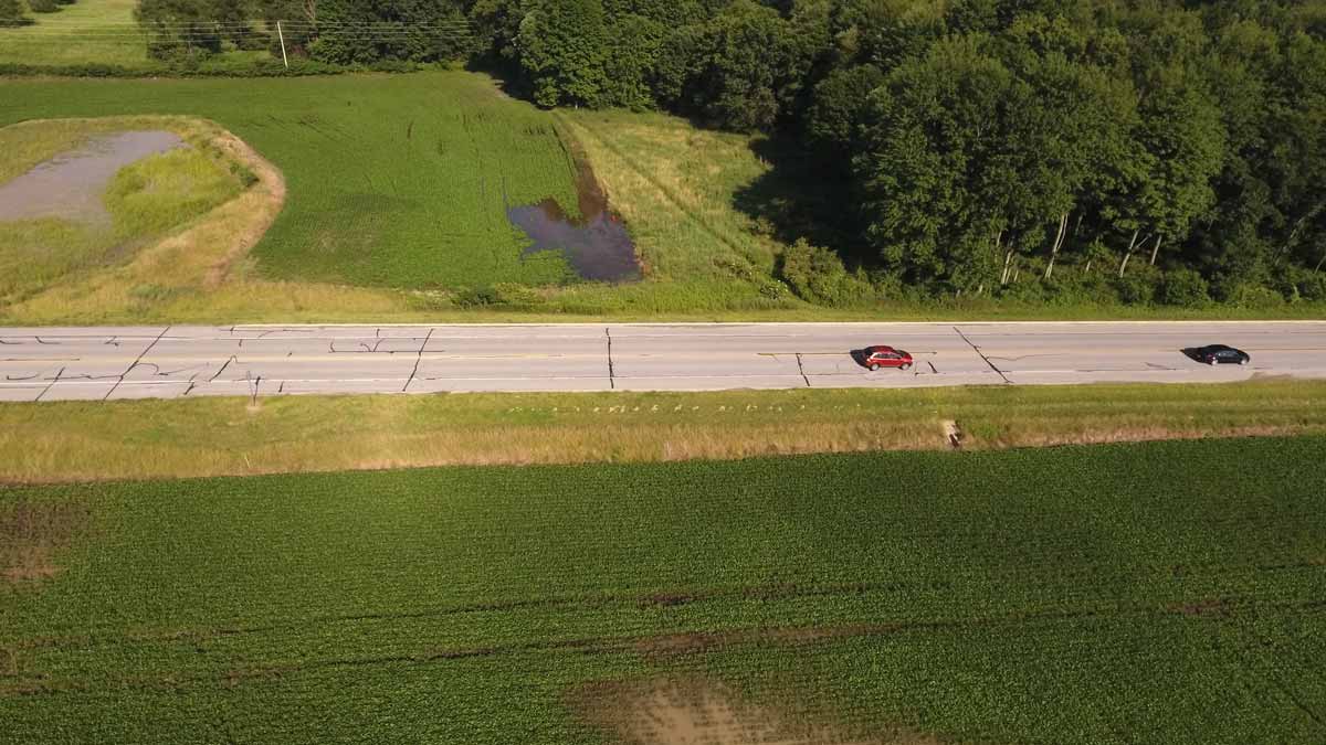 Aerial Drone Photo Pioneer Drive Road Plymouth, Indiana