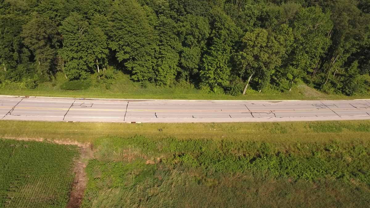 Aerial Drone Photo Pioneer Drive Road Plymouth, Indiana