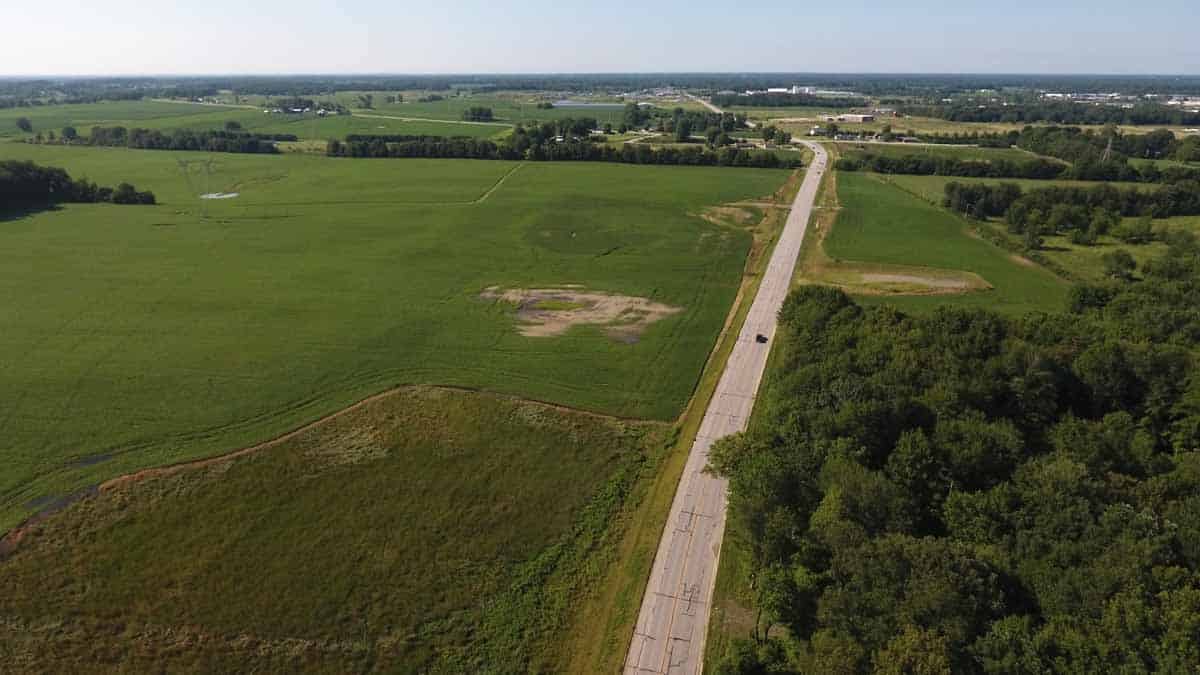 Aerial Drone Photo Pioneer Drive Road Plymouth, Indiana