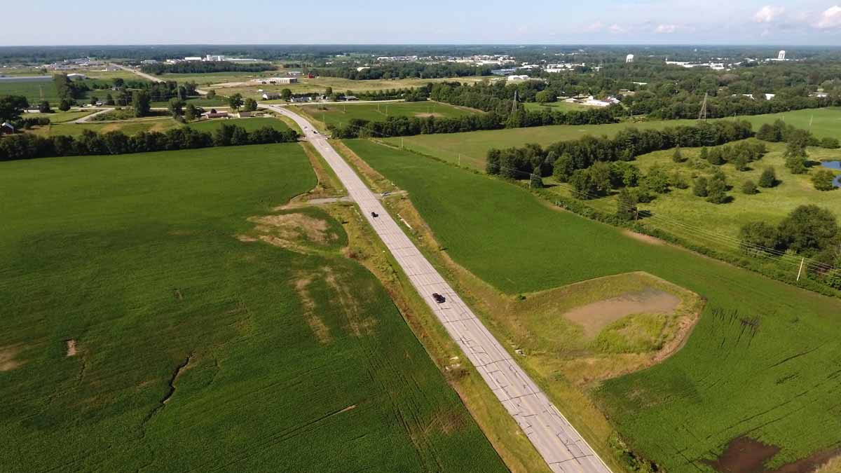 Aerial Drone Photo Pioneer Drive Road Plymouth, Indiana