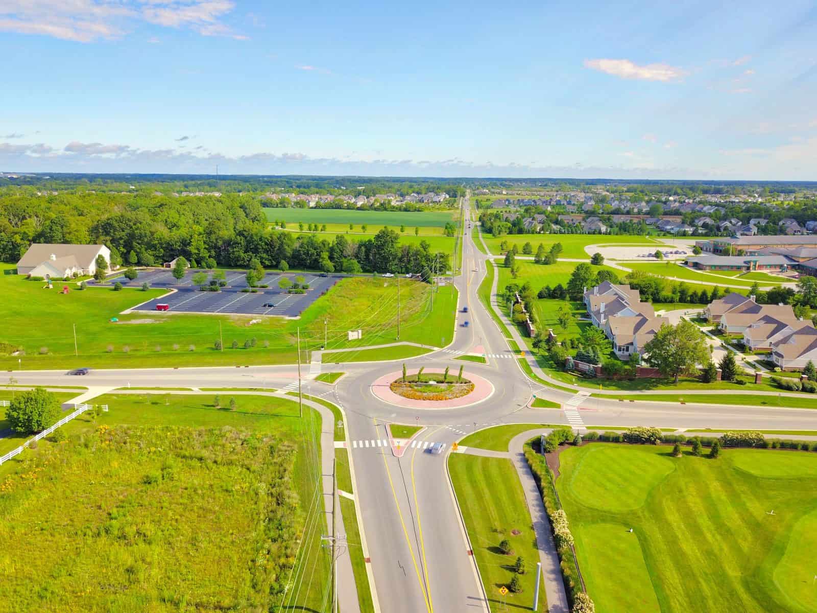 Aerial Drone Photos of the 161st & Carey Rd Intersection Westfield, IN