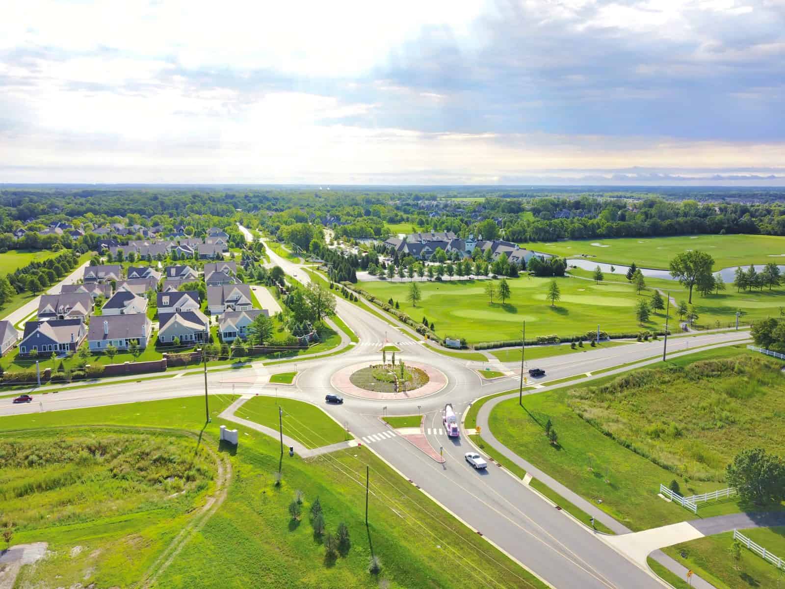 Aerial Drone Photos of the 161st & Carey Rd Intersection Westfield, IN