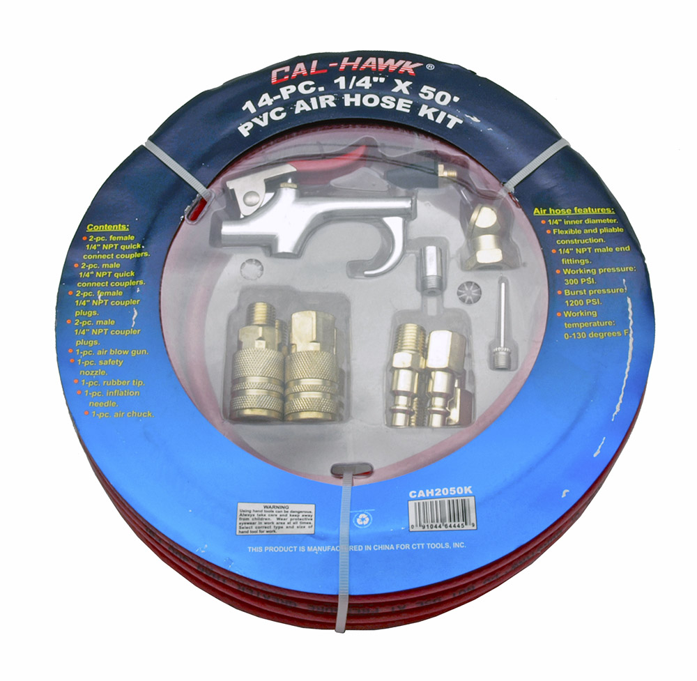 14pc. 1/4" x 50' PVC Air Hose Kit