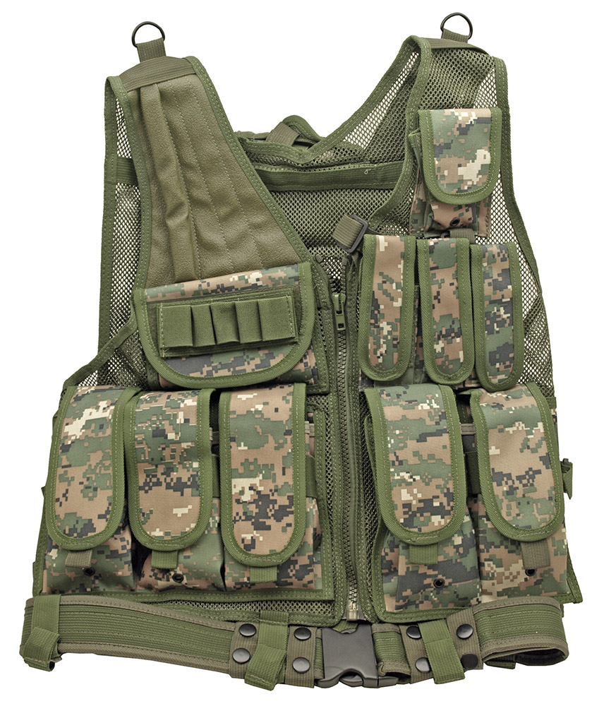 Mesh Tactical Vest Woodland Digital Camo