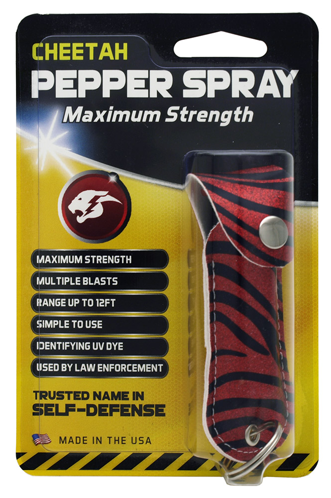 Zebra Glitter Print Pepper Spray Can 1/2 Ounce