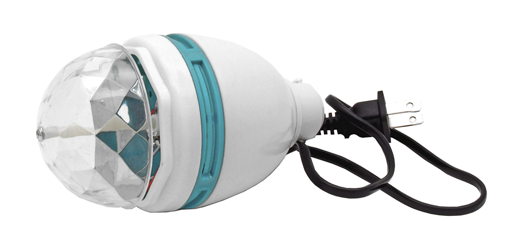 LED Color Changing Rotating Light Bulb w/ Wall Plug