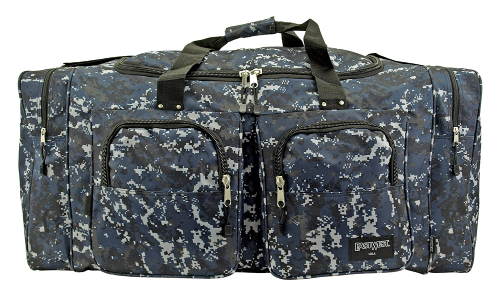 Camping Duffel Bag Large Blue Digital Camo