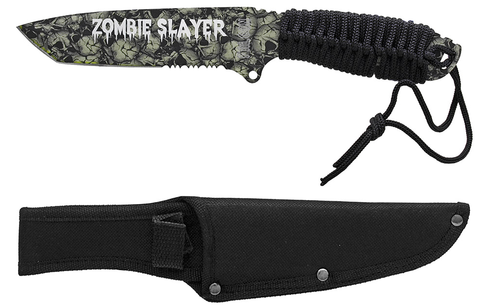 10" Zombie Slayer Knife Skull Camo