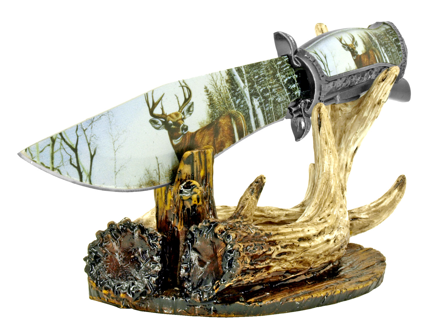 12.25" Hunting Antler Knife Display Deer