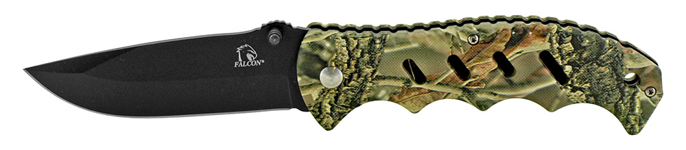 4.75" Woodsman Finger Grip Pocket Knife Woodland Camo