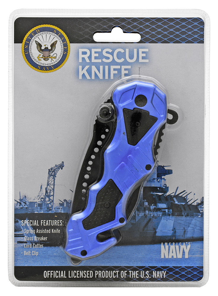 4.75" Spring Assist Licensed US Navy Folding Rescue Knife