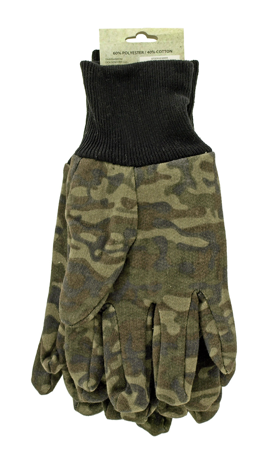 2 Pairs Open Trails Green Camo Jersey Gloves Large Q0005