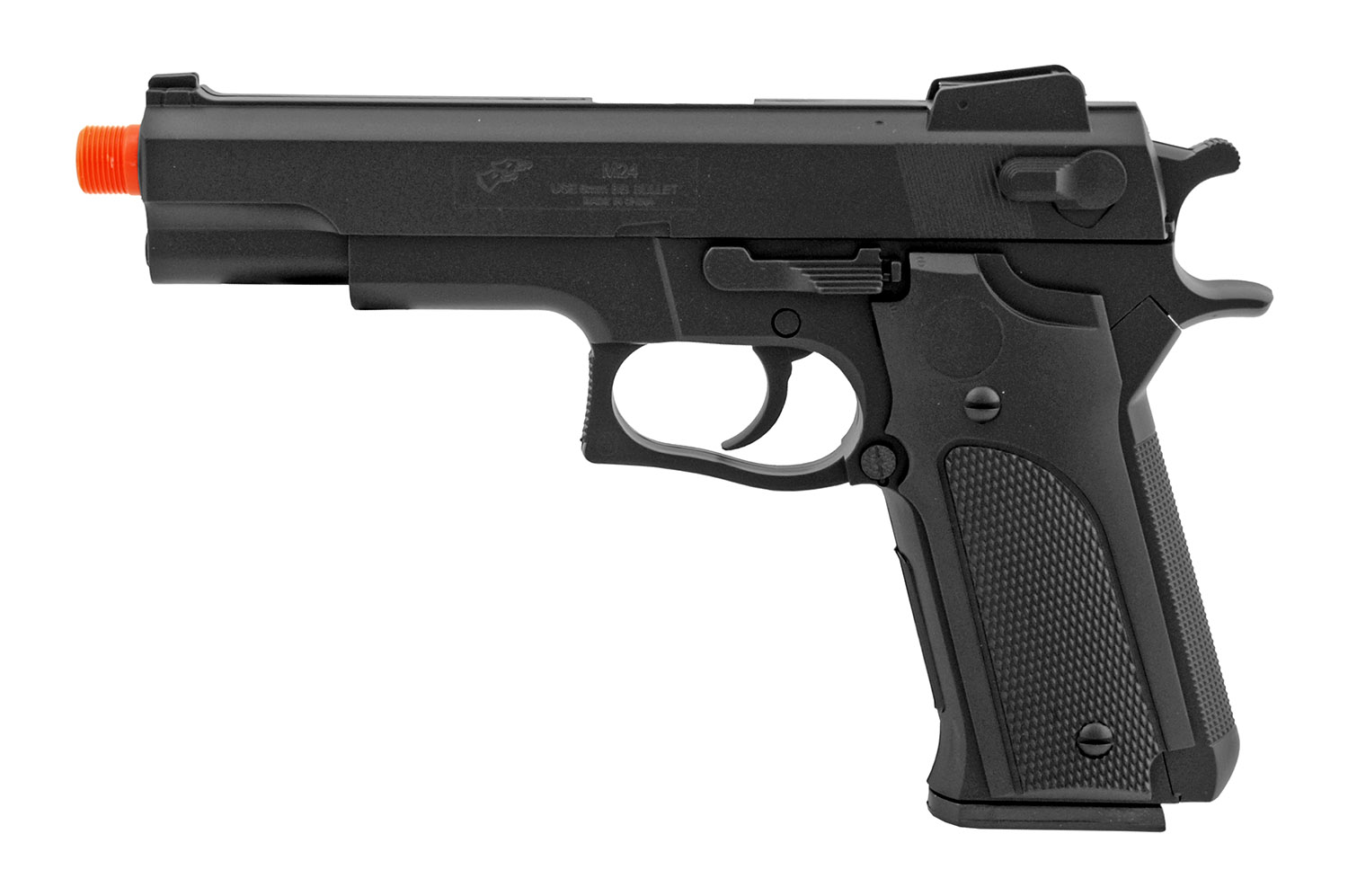 Double Eagle M24 Spring Airsoft Pistol with Threaded Mock Suppressor