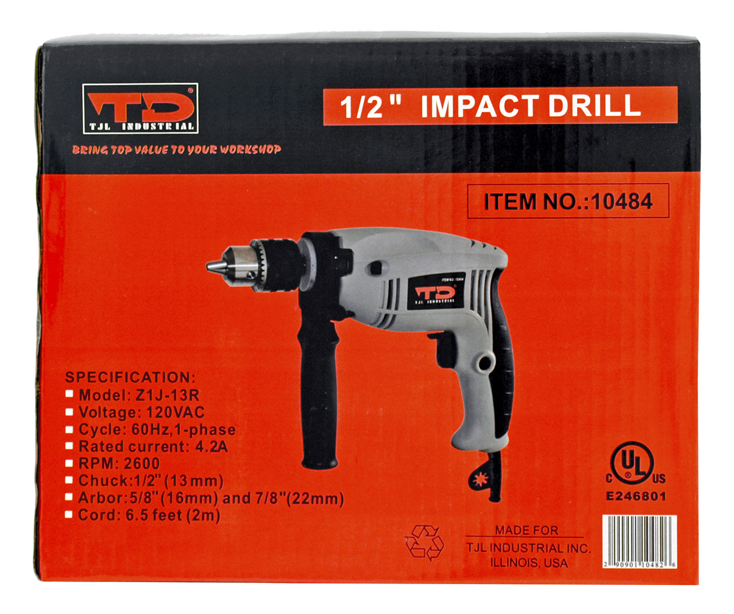 1/2" Corded Impact Drill TJL Industrial