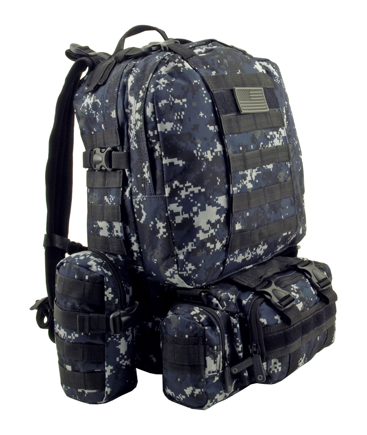 Large Tactical Assault Rucksack Backpack Blue Digitial Camo