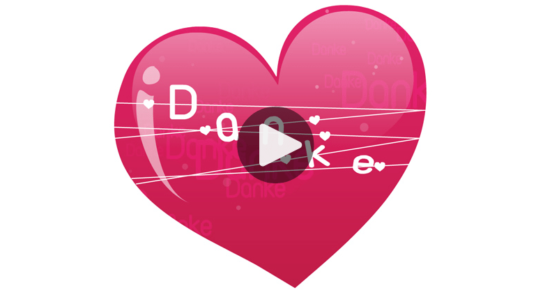 Meine Karte Danke, rosa Herz