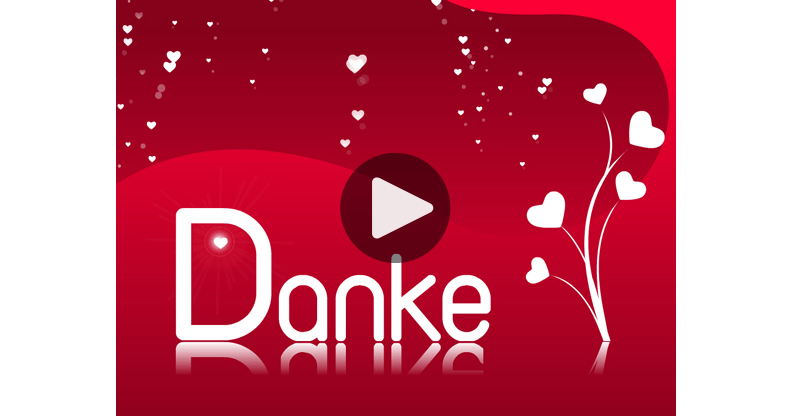 Meine Karte Dankeskarte mit Herzen
