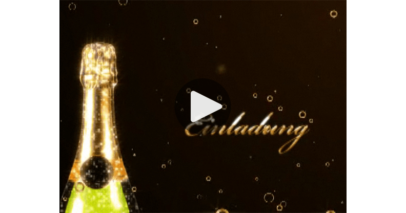 Meine Karte Einladung mit Champagner