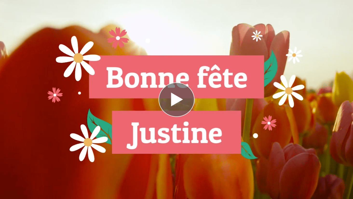 Ma carte Bonne fête Justine (12 mars)