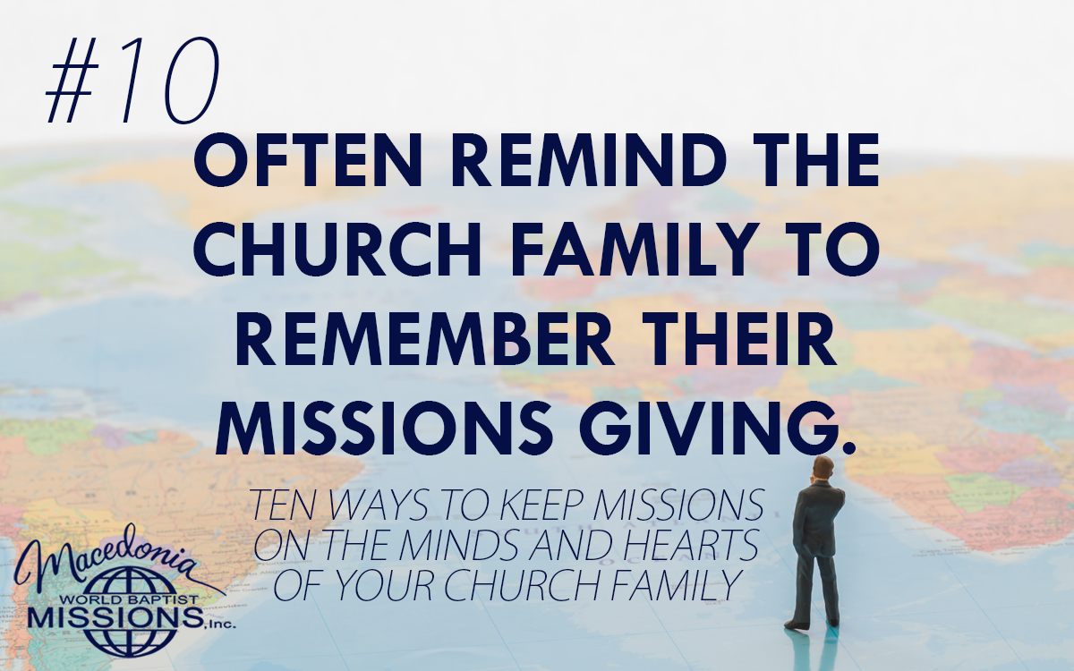 10. Remember Your Missions Giving Commitment Scott Caudill