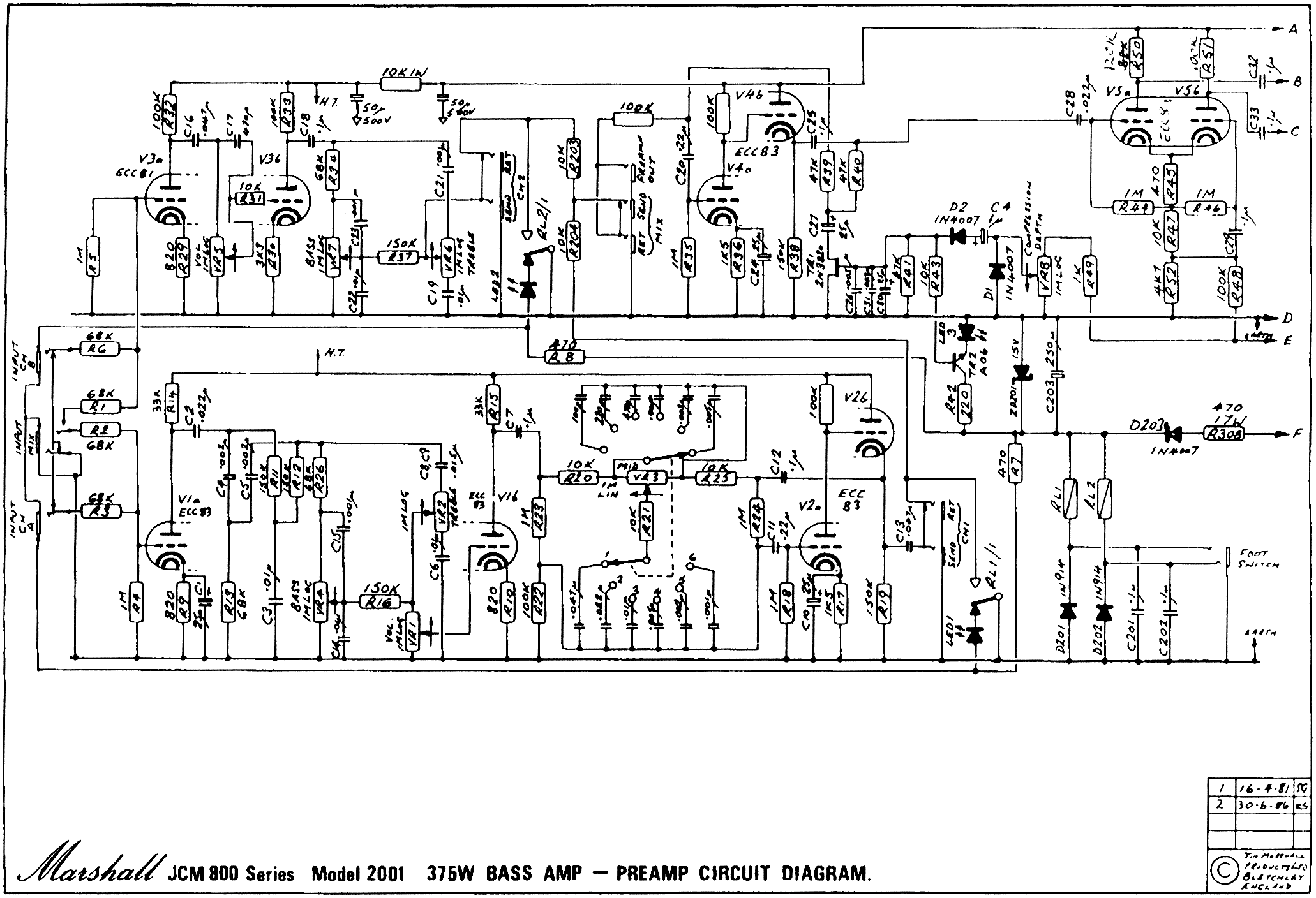 Marshall 2000 Schematics - Dr.Tube