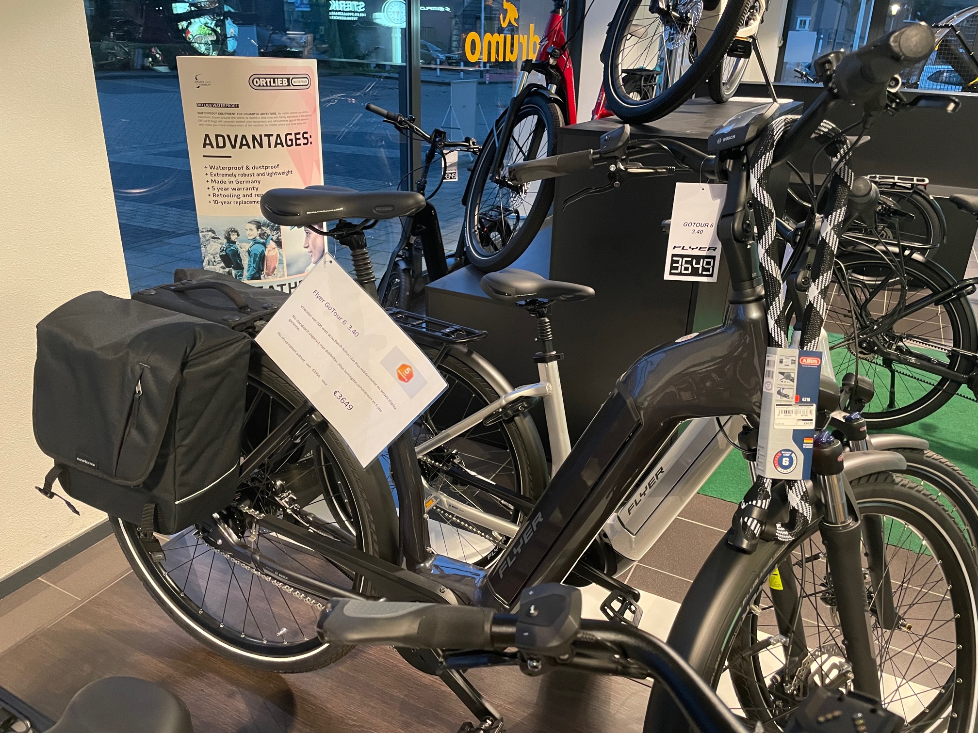 Flyer Gotour 6 3.40 Inclusief 5 Jaar Garantie,Servicebeurt ,Dubbele New Looxs Tas En Abus Kettingslot . - Drumo - Elektrische Fietsen Helmond