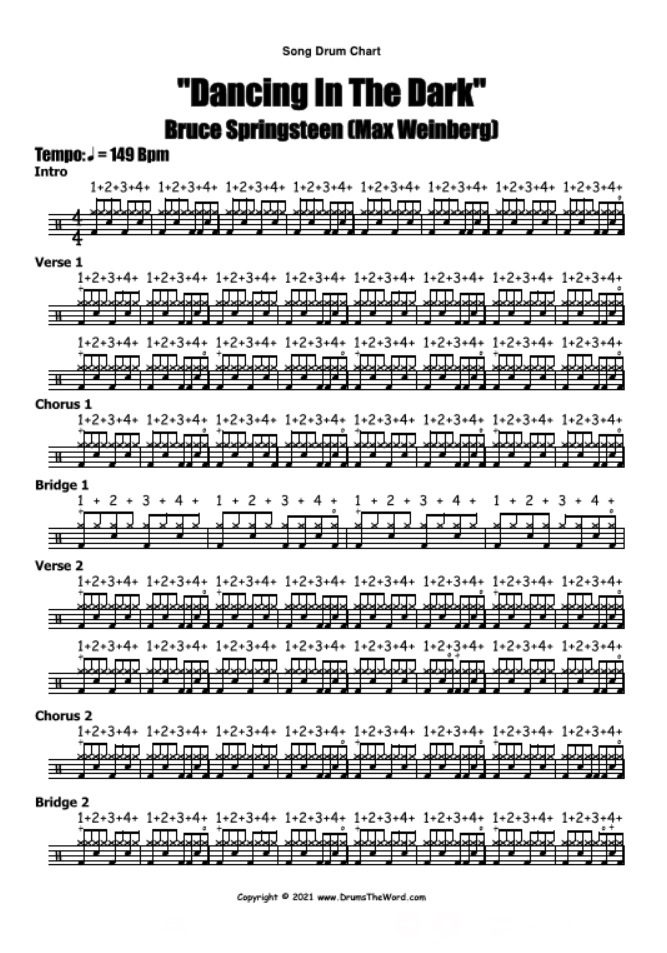 "Dancing In The Dark" (Bruce Sprinsteen) FULLSONG LESSON Free Video