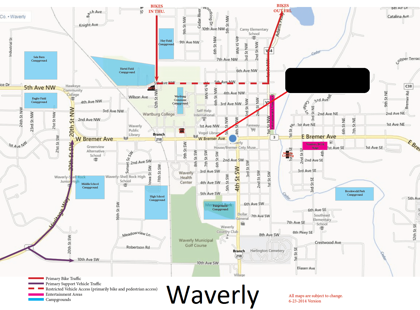 Waverly Overnight Map