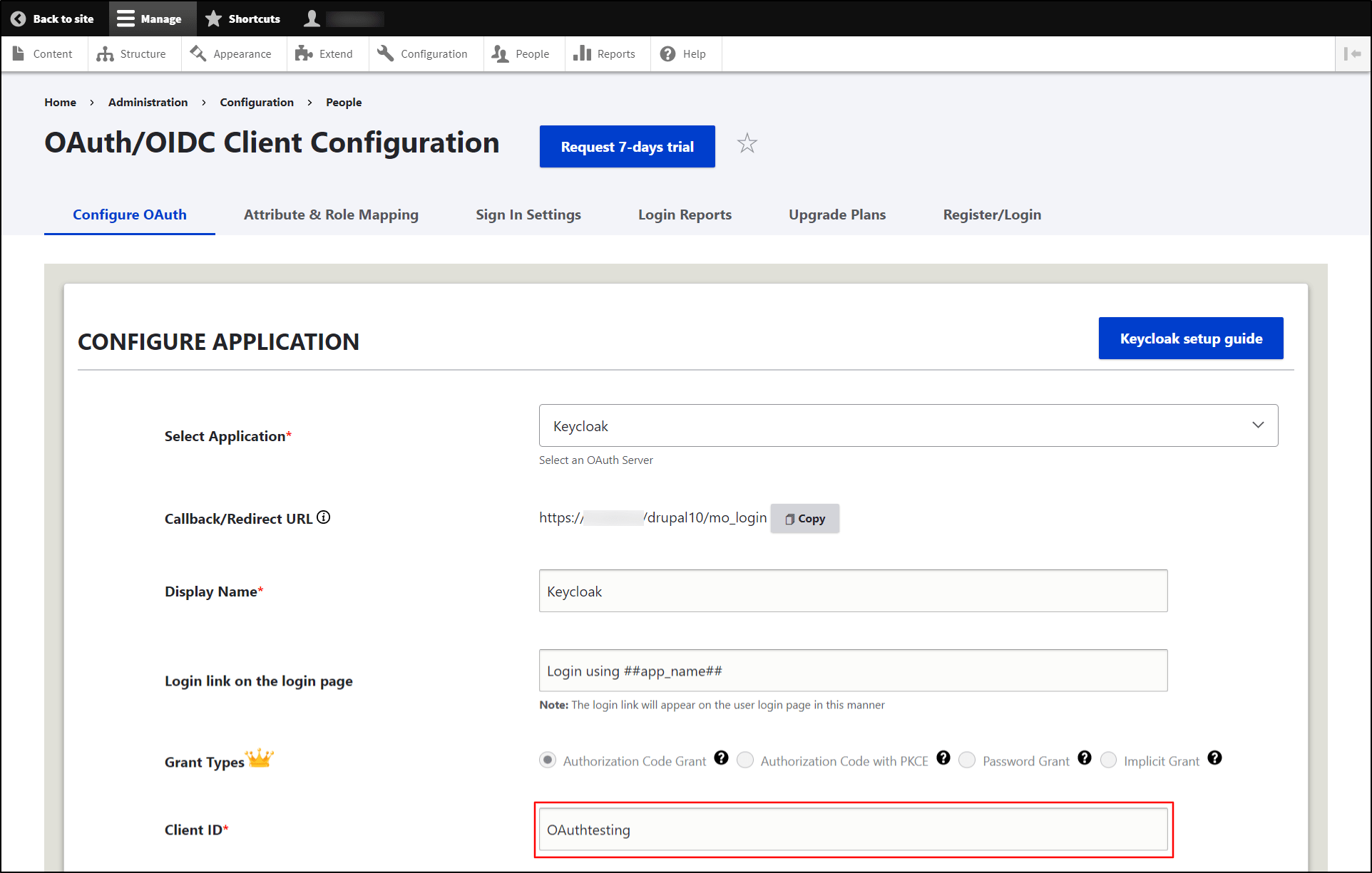 Keycloak Single SignOn login using Drupal as OAuth Client Drupal