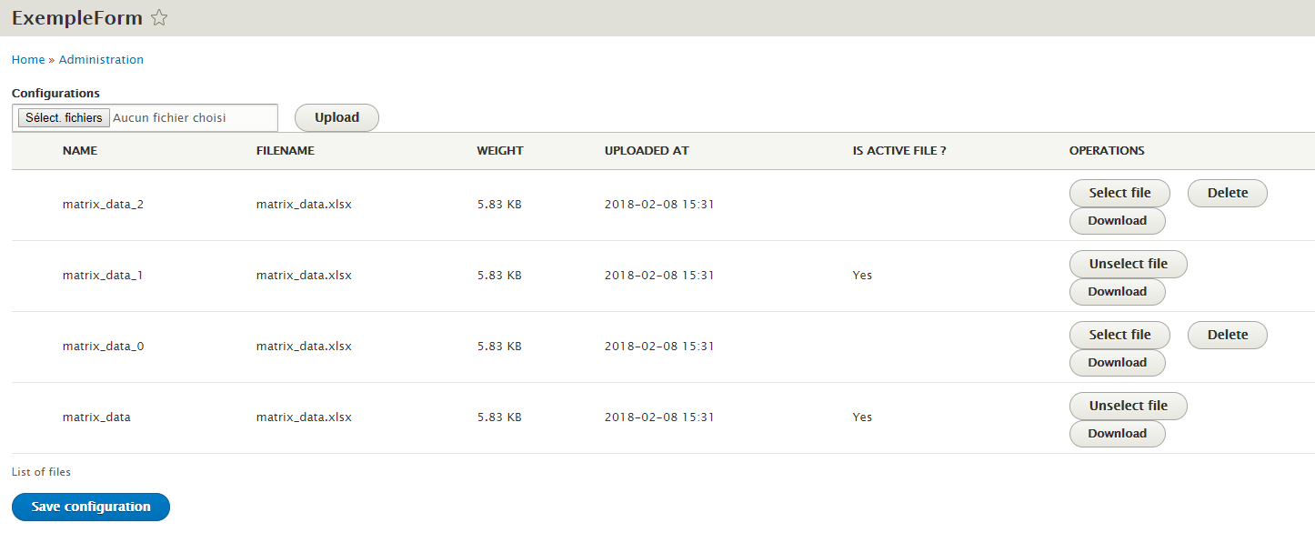 UI presentation Upload File History Drupal Wiki guide on